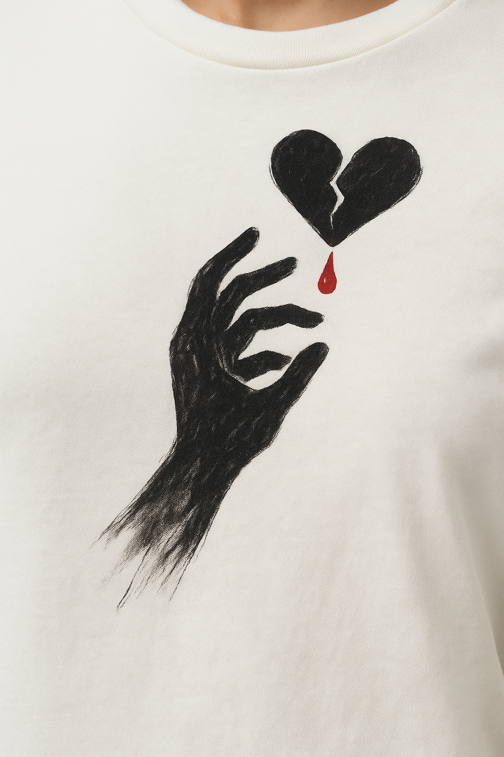 White Sumi-Style “I Lied to You” T-Shirt