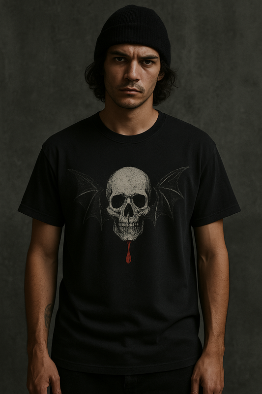Black Sumi-Style “Vampire Skull” T-Shirt