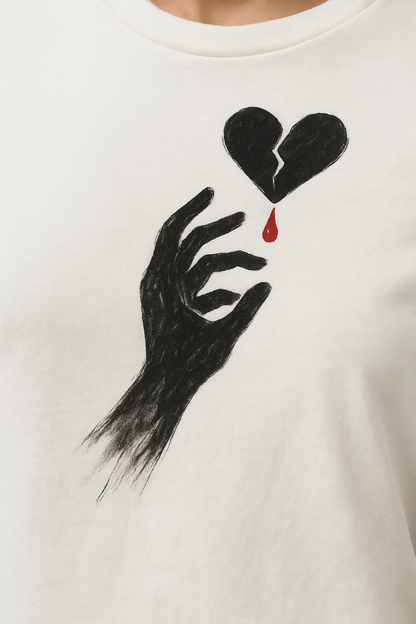 White Sumi-Style “I Lied to You” T-Shirt