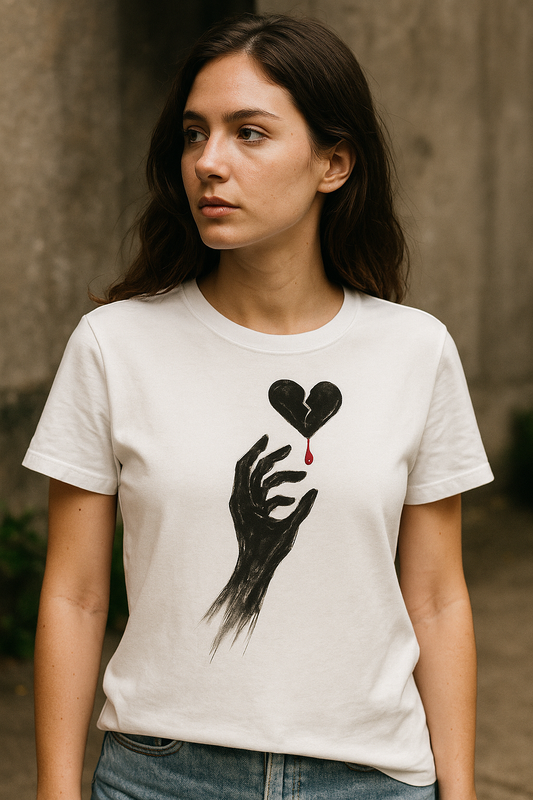 White Sumi-Style “I Lied to You” T-Shirt