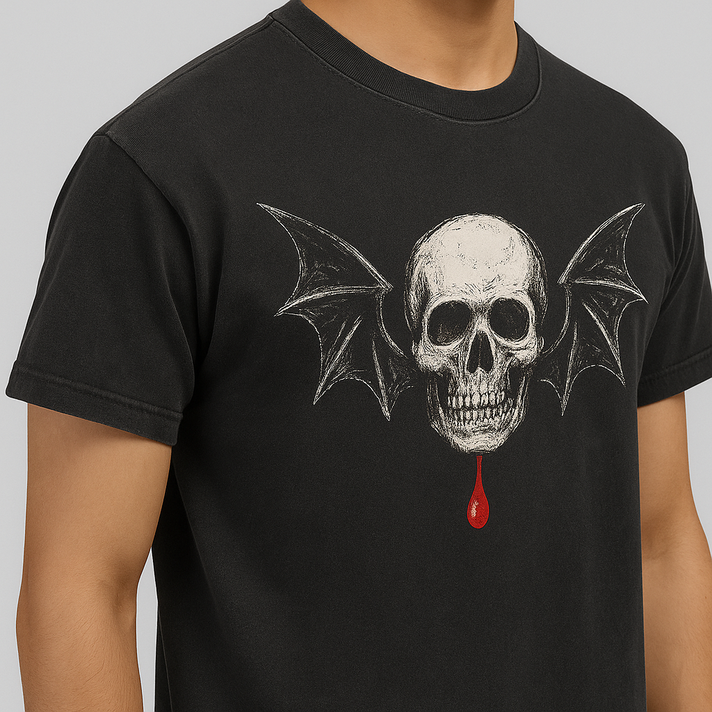 Black Sumi-Style “Vampire Skull” T-Shirt